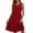 d-Red, variant on Women’s Cotton Nightgown, White & Blue Floral Print Sleeveless Ruffled Hem Loose Muumuu Sleep Dress,L