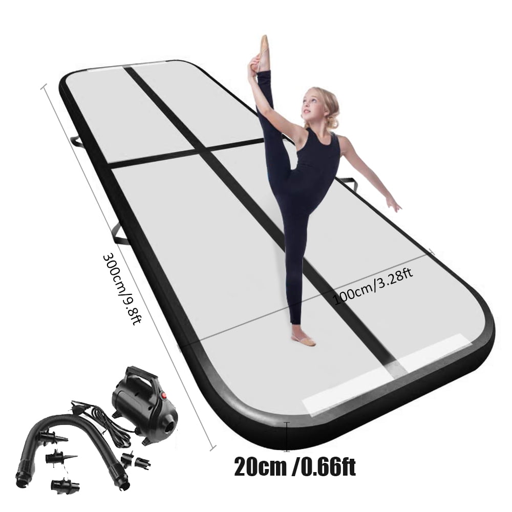 Fbsport Black 3m*1m*0.2m Inflatable Air Track Tumbling Gymnastic Mat