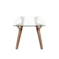 Folia MidCentury Modern Dining Table in Walnut Wood with Clear