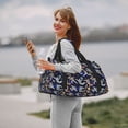 thumbnail image 6 of Bingfone Astronauts in sport Print Travel Duffel Tote Bag,Waterproof Shoulder Weekender Bag For Women and Men Swim Sports Travel Gym Bag，Foldable and expandable bag Lightweight, 6 of 7