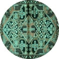 thumbnail image 1 of Ahgly Company Indoor Round Persian Turquoise Blue Traditional Area Rugs, 7' Round, 1 of 4