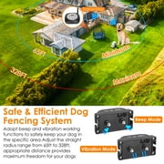 Wireless Dog Fence, iMounTEK Electric Pet Containment System, Adjustable Control Range 65 to 328 Feet, with GPS Location Monitor, Rechargeable Waterproof Collar Receiver(2pcs)