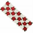thumbnail image 2 of St Nicholas Square Poinsettia Cut-Out Table Runner Embroidered Christmas, 13x36, 2 of 2