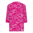 thumbnail image 5 of VALMASS Valentine's Day 3/4 Sleeve V Neck Shirts Women Casual Cute Heart Print Tee Plus Size Pullover Tops (M, Hot Pink-B), 5 of 5