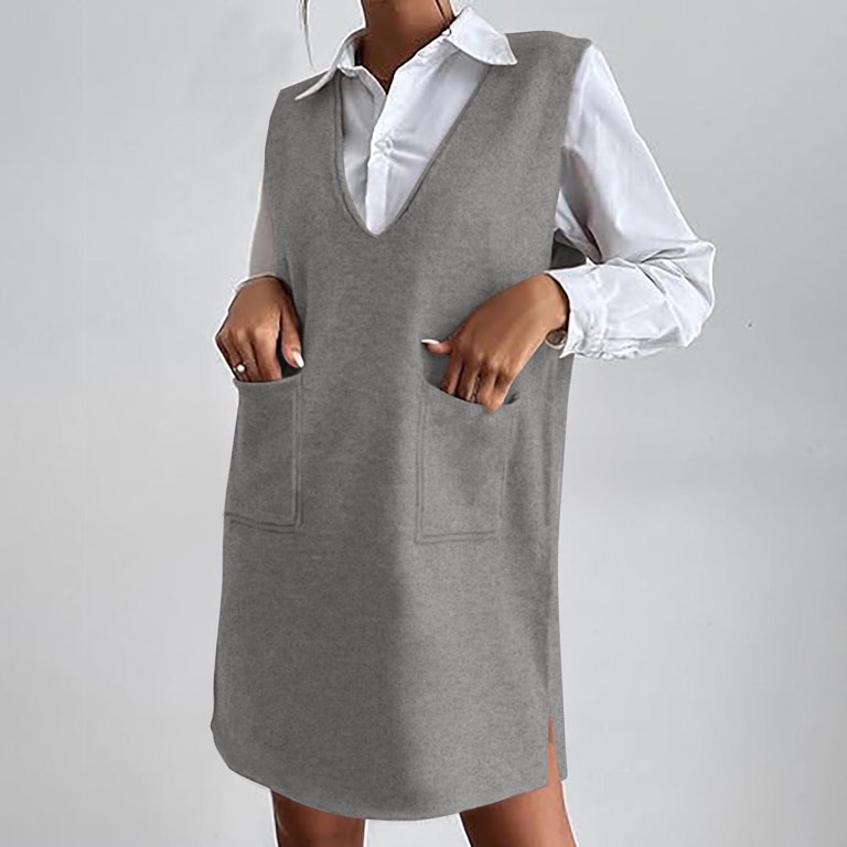knee length dresses for ladies Silver Roll Neck Knitted Jumper Dress – AX Paris main image 1