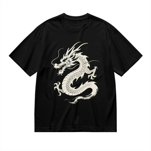 Black T Shirts for Men, Dragon, Graphic Mens Graphic Tees, 24827710,S