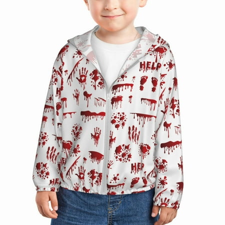 

Sun Hoodie for Kids Halloween Long Sleeve Swim Fishing Shirts Sun Protection Zip Up Jacket Clothing Athletic Hoodie