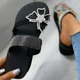 thumbnail image 5 of Utoimkio Ankle Straps Sandals for Women Women Rhinestone Slope Heel Open Toe Bow-Knot Slippers Clip Toe Shoes Comfy Sandals Casual Comfortable Beach Sandals Flip Flop Shoes, 5 of 7