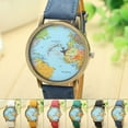 thumbnail image 3 of Xinyolin Denim Band Plane World Map Dial Analog Quartz Fashion Men Women, Wrist Watch Gift, 3 of 8