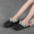 thumbnail image 4 of Puntoco Plush Slippers Outdoor House Shoes Clearanc Couple Women Winter Home Slippers Keep Warm Non-Slip Indoors Bedroom Floor Shoes Black 7.5(39), 4 of 5