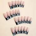 thumbnail image 5 of Fofosbeauty 24pcs Press on False Nails Tips, Coffin Fake Acrylic Nails, French Ghost Black, 5 of 7