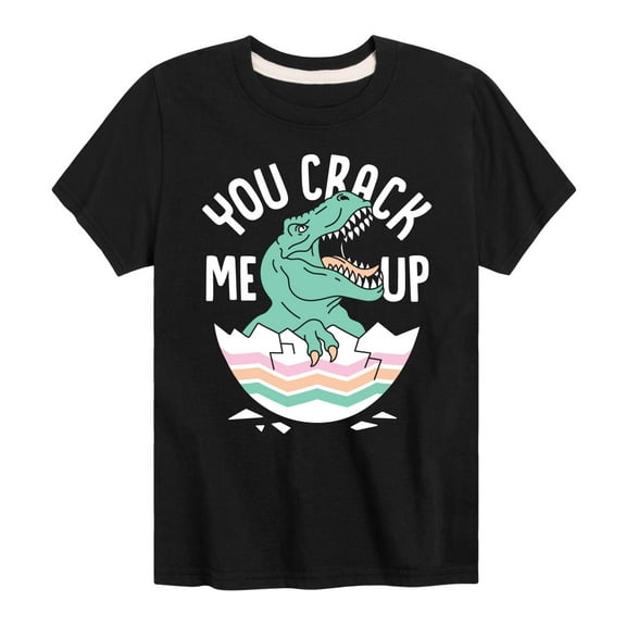Instant Message - Dino Egg You Crack Me Up - Toddler And Youth Short Sleeve Graphic T-Shirt