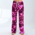thumbnail image 5 of Hearthz Valentine Pajama Pants for Women Love Heart Graphic Women Pajama Pant Drawstring Wide Leg Holidays Sleep Pants Women, 5 of 7