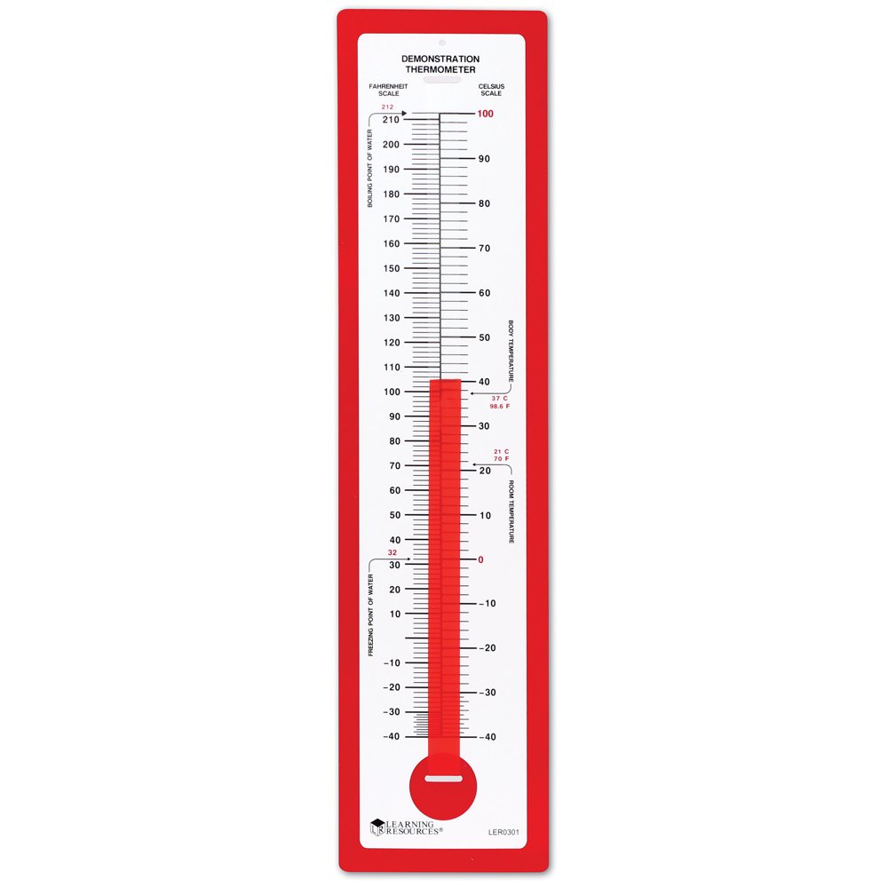 Learning Resources Demonstration Thermometer, Giant Mercury Free