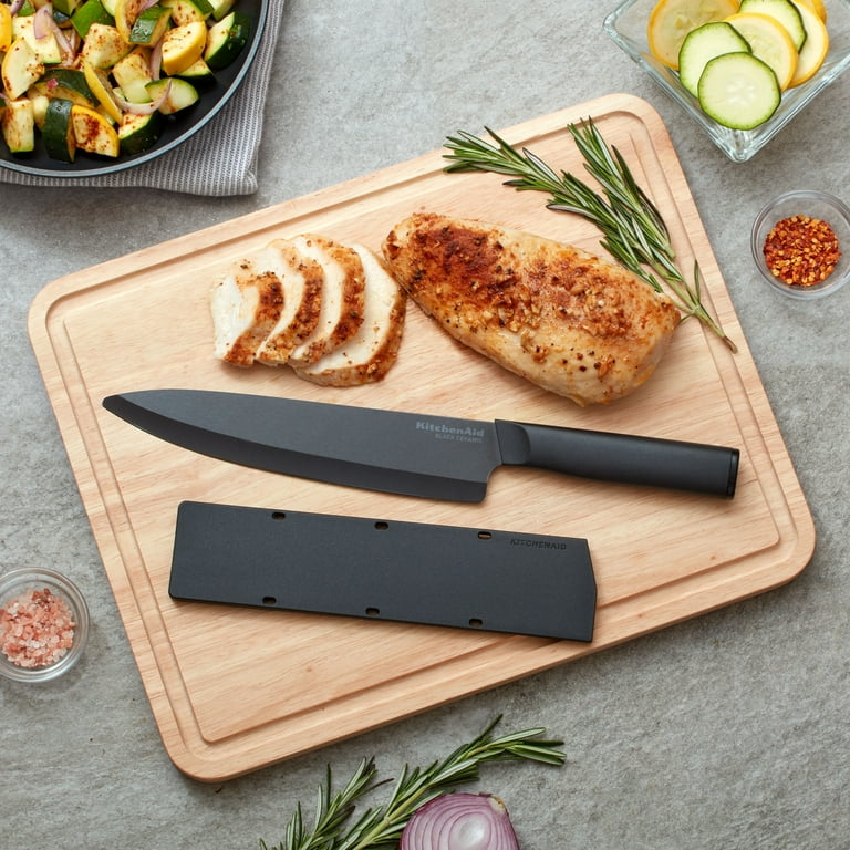 Kitchenaid Classic Ceramic Chef Knife with Blade Cover, 8-inch, Black 