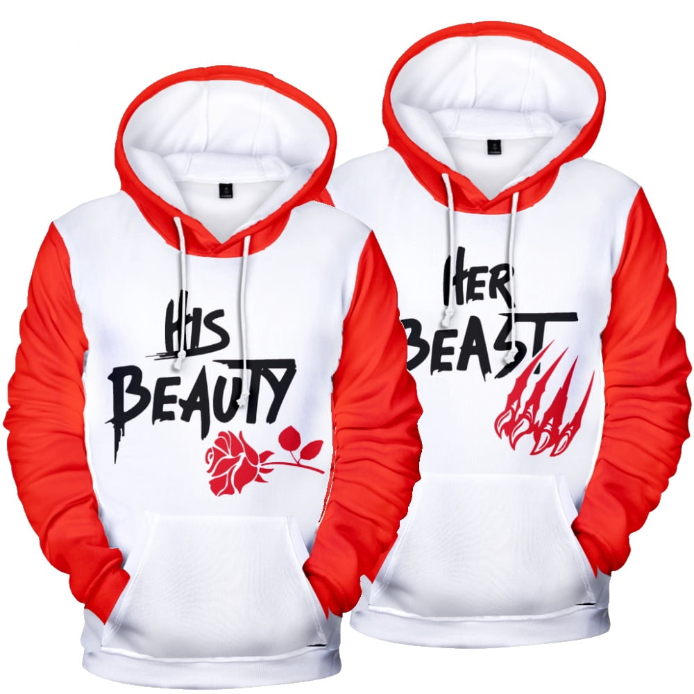 Elbourn Her Beast and His Beauty Set for Couples His and Hers Hoodies  Matching Couples Hoodies, Valentine's Day Gift,Small-8X-Large - Walmart.com