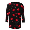 thumbnail image 5 of gakvbuo Valentine Day Shirt for Women Trendy 3/4 Sleeve Tunic Tops Cute Graphic Tees Round Neck Casual Funny Shirts Tops Blouse, 5 of 5