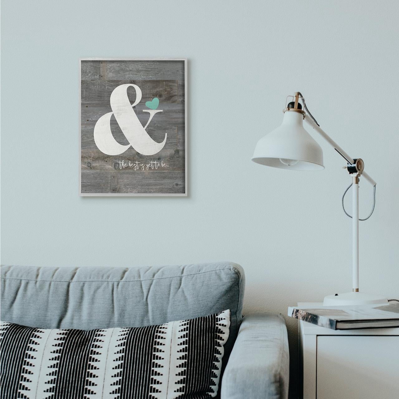 Stupell Industries And The Best Wood Textured Family Word Design Graphic Art Gray Framed Art Print Wall Art, 16x20, by Jo Moulton