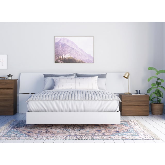 Nesta Ensemble de Chambre 3 Pcs Taille Grand Noyer et Blanc