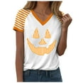 thumbnail image 6 of Godom Womens Halloween T-Shirt Funny Short Sleeve V Neck Graphic Tees Tops, 6 of 7