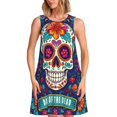 thumbnail image 1 of Fotbe Dead Day Party Vestido de Verano sin Mangas para Mujer – Vestido Midi Línea A, Estilo Camiseta Floral, Vestido Playero Casual y Fluido, 1 of 7