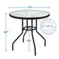 thumbnail image 4 of Topeakmart 27.5" Round Patio Bistro Table Tempered Glass Top Umbrella Hole Black Outdoor,Black, 4 of 9