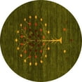 thumbnail image 1 of Ahgly Company Indoor Round Abstract Yellow Contemporary Area Rugs, 8' Round, 1 of 4