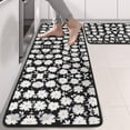 thumbnail image 2 of Kitchen Rugs Sets Of 2,Black Daisy Flower Pattern Anti Fatigue Kitchen Mat Rugs Non Slip Washable,Decorative Kitchen Floor Mats for Kitchen,Sink,Laundry,17"x47"+17"x47", 2 of 5