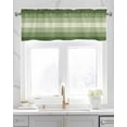 thumbnail image 2 of Faux Linen Valances for Windows Sage Green Ombre Stripe Curtains Valance Light Filtering Rod Pocket Small Window Treatment for Kitchen Living Room Bedroom 42x18In, 2 of 6