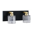 thumbnail image 3 of Aspen Creative 62322, Bathroom Vanity 2 Lights Fixture, 13-7/8" W x 5-5/8" H x 5-1/4" E, Matte Black & Warm Brass Finish, Bulb Not Included, 3 of 8