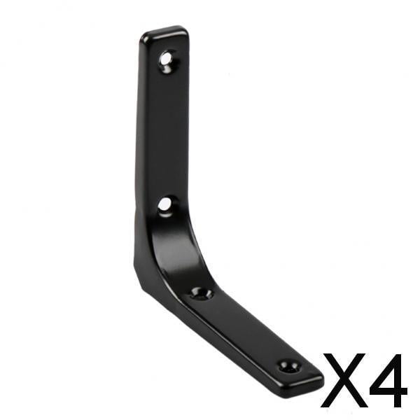 2 Soportes de Estante Resistentes para Colgar en La Pared, Soportes en Forma de L, Color Negro, 4 Pulgadas , 4 piezas