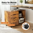 thumbnail image 5 of EDX 3 Drawer File Cabinet with Wheels, Rolling Wood Printer Stand and Open Storage Shelves for Home Office, Rust Brown, 5 of 7