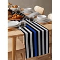 thumbnail image 3 of Blue American Flag Table Runner Black White Stripe US Flag Retro Wooden Tablerunners 13 x 90 Inch, Table Decorations Tabletop Scarf for Summer Gathering Holiday Farmhouse Kitchen Dining Decor, 3 of 6