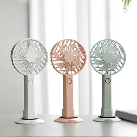 

harmtty Handheld Fan 3 Gears Adjustable Low Noise with Detachable Bracket Outdoor Lazy Silent Mini Fan Dorm Supply Green
