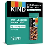 Kind Kind Bars, Dark Chocolate Mint, Gluten Free, Low Glycemic Index, 1.4Oz, 12 Count