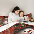 thumbnail image 5 of Manfei Cute Xmas Reindeer Full Size Comforter Sets,Cartoon Christmas Snowman Bedding Comforter Set,Happy New Year Bedding Sets For Girls Kids,Breathable Home Decor Reversible,3 Pieces, 5 of 8