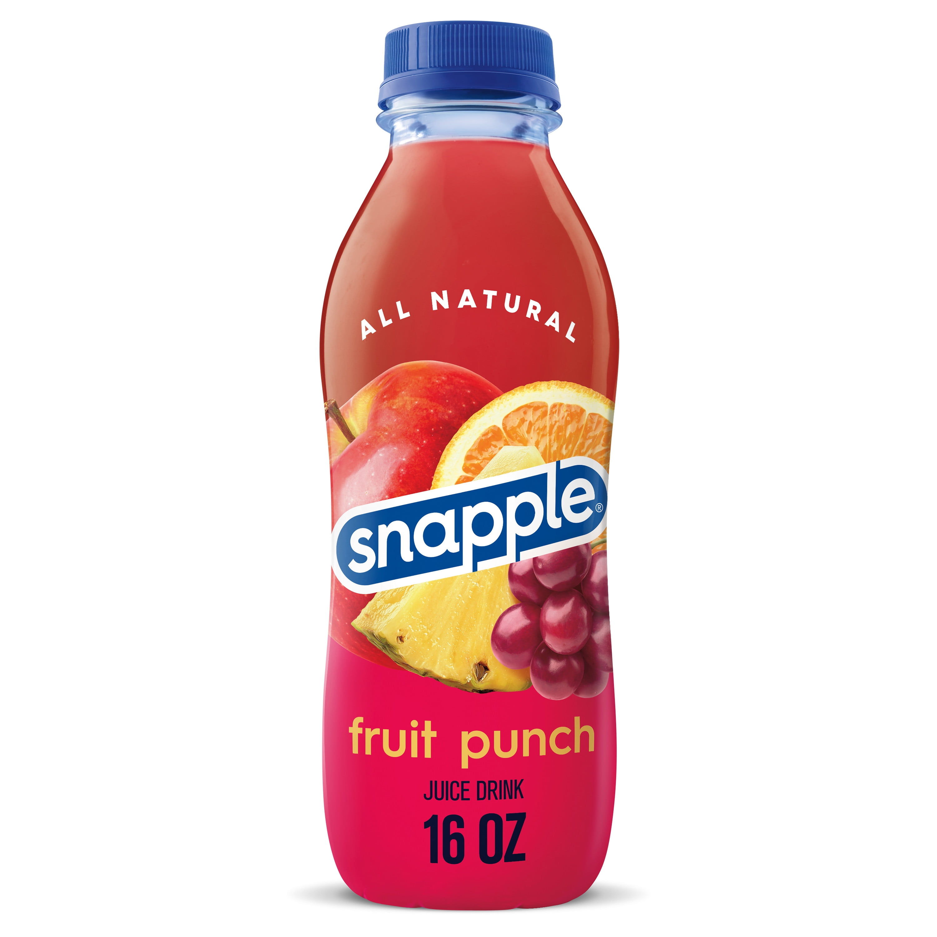 Snapple Fruit Punch Juice Drink, 16 fl oz recycled plastic bottle