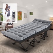 Slsy XL Folding Camping Cots with 3.3 inch 2 Sided Mattress,75* 28 Sleeping Cot Guest Bed,Portable for Adults,Folding Bed Cot with Carry Bag