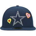thumbnail image 2 of Men's New Era Navy Dallas Cowboys Chain Stitch Heart 59FIFTY Fitted Hat, 2 of 5