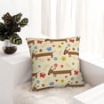 thumbnail image 6 of Yiaed Dachshund Dog And Flower Print Pillow Covers Super Soft Decorative Square Throw Pillow Covers Case Cushion Covers for Sofa Couch Bedroom Car Decor（No pillow core）-26"x26", 6 of 7
