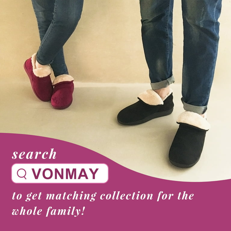 VONMAY Women's Fuzzy Slippers Booties Indoor Outdoor House Shoes