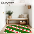 thumbnail image 3 of ODIKA 3'x5' Machine Washable Non-Slip Area Rug, Whimsical Cane Stripes with Playful Polka Dot Overlay High Traffic Rug, Green, 623320, 3 of 7