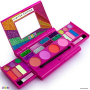 Kids Makeup Palette For Girl ? Real Washable Kids Makeup - My First Princess Make Up Set Include 4 Blushes, 8 Eyeshadows, 6 Lip Glosses, 8 Glitter Glaze, Mirror, Brushes, Eyeshadow Wand - Best Gift