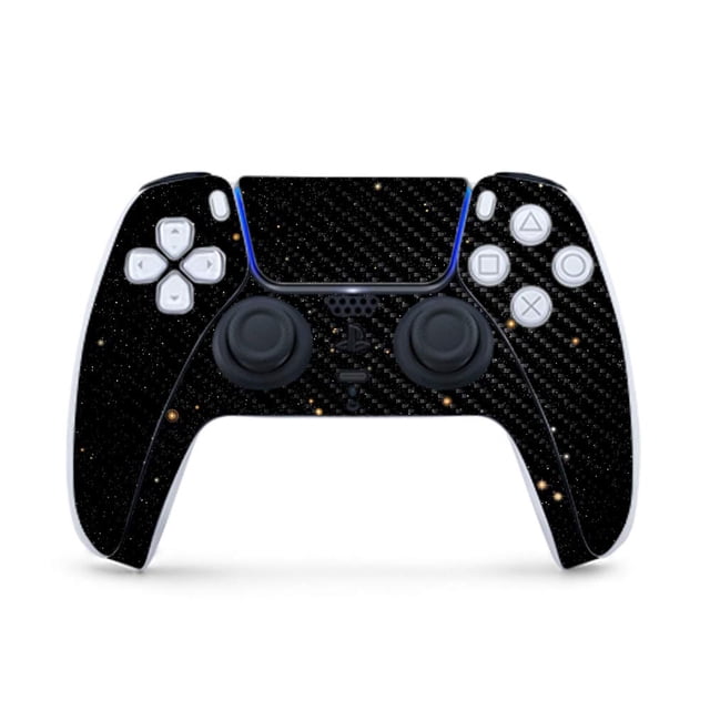 MightySkins Carbon Fiber Skin Compatible with PS5 / Playstation 5 Controller - Deep Space | Protective, Durable Textured Carbon Fiber Finish | Easy to Apply and Change Styles | Made in The USA