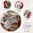 thumbnail image 5 of Red Beige Christmas Table Cloth Waterproof Tablecloths, Snowman Xmas Tree Ball Snowflake Winter Tablecloth Dining Table Cover for Kitchen Party Tabletop Outdoor, Square Tablecloth 60x60 Inch, 5 of 9