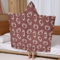 thumbnail image 5 of Maroon Footballs Pattern Hooded Bath Towel，60"x35" for Ages 3 To 12 Kids, Quick Dry Lightweight Soft Microfiber Hood Beach Towel Cover Up for Kids, 5 of 7