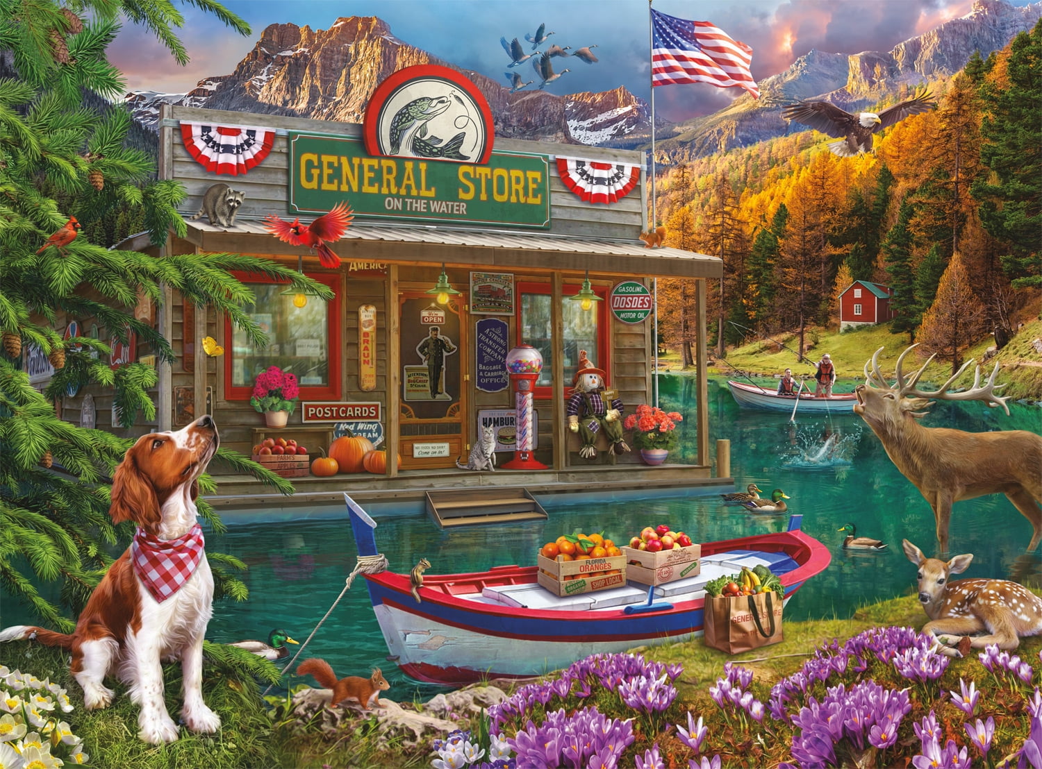 Buffalo Games Floating Country Store 1000-Piece 26.75 x 19.75-Inch Interlocking Jigsaw Puzzle for Adults Ages 14+