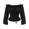 thumbnail image 4 of Ketyyh-chn99 Long Sleeve Shirts for Women Elegant Long Sleeve Lace Blouses Tops Black,2XL, 4 of 4
