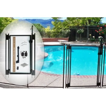 Pool Fence Diy By Life Saver Self Closing Gate Kit Black Walmart Com Walmart Com