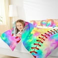 thumbnail image 4 of jejeloiu Colorful Tie Dye Full Size Comforter Sets,Girls Baseball Bedding Comforter Set,Sports Game Bedding Sets For Teens,Luxury Bedroom Decor Reversible,3 Pieces, 4 of 8